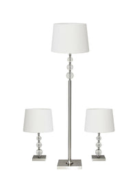 Adesso Olivia 3 Piece Floor and Table Lamp Set