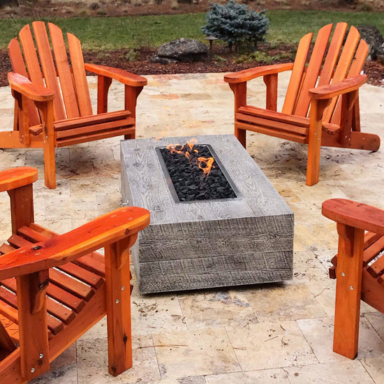 The Outdoor Plus Coronado Wood Grain Fire Pit
