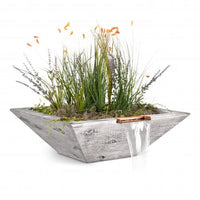 The Outdoor Plus Maya Wood Grain Planter & Water Bowl