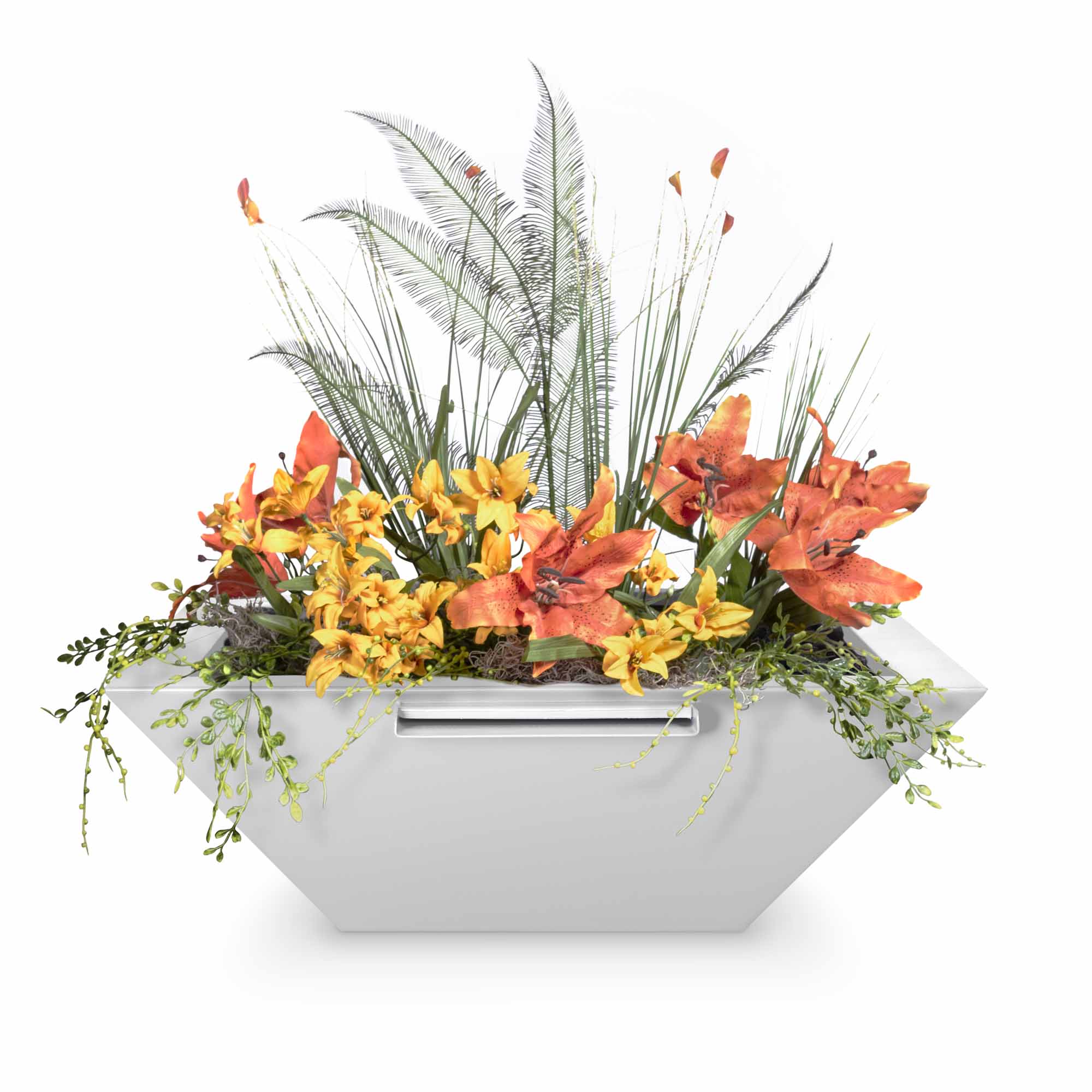 The Outdoor Plus Maya Powder Coated Planter & Water Bowl