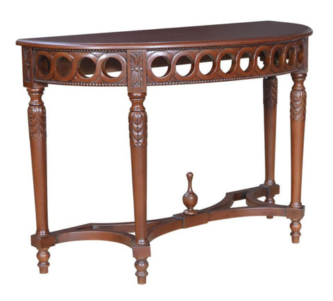 Anderson Teak Neoclassical Demilune Console Table