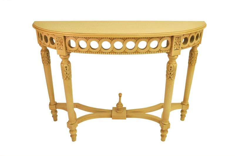 Anderson Teak Neoclassical Demilune Console Table