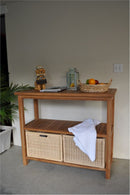Anderson Teak Towel Console with 2 Shelves Table