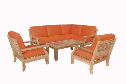 Anderson Teak Riviera Luxe 7-Pieces Modular Set with Square Tables