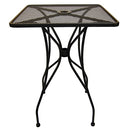 H&D Seating Square Wrought Iron Mesh Top Table with Bar Height Base