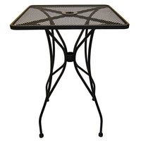 H&D Seating Square Wrought Iron Mesh Top Table with Bar Height Base