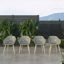 Internaitonal Home Miami Amazonia 4-Piece Chairs Set | Teak Finish/Eucalyptus Wood | Ideal for Outdoors and Indoors