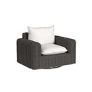 Sunset West Cabo Oversized Swivel Club Chair in Soothe Pearl with Flange Welt