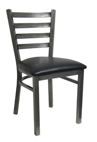 H&D Seating Ladder Back Clear Coat Metal Chair - Set of 2