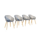 Internaitonal Home Miami Amazonia 4-Piece Chairs Set | Teak Finish/Eucalyptus Wood | Ideal for Outdoors and Indoors