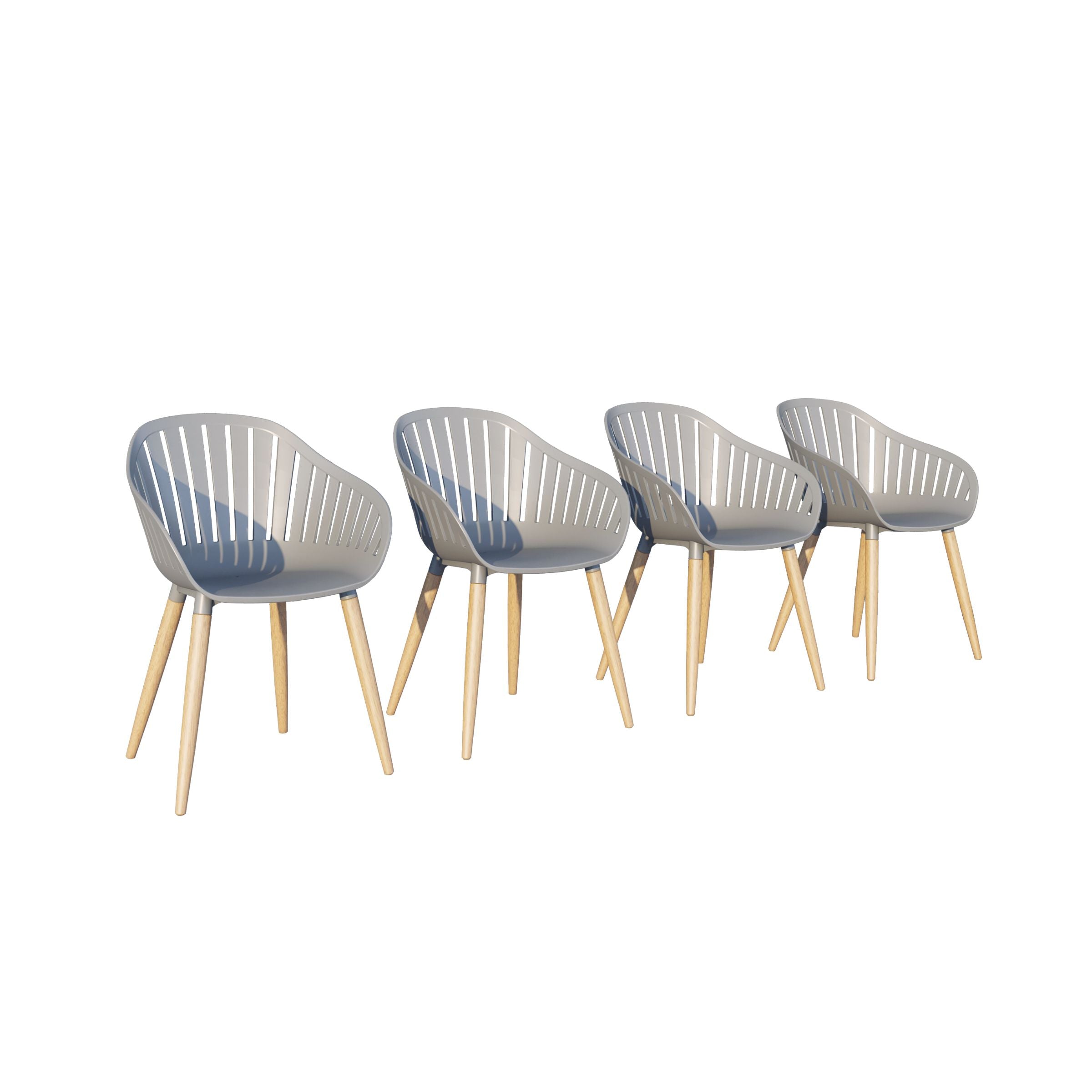 Internaitonal Home Miami Amazonia 4-Piece Chairs Set | Teak Finish/Eucalyptus Wood | Ideal for Outdoors and Indoors