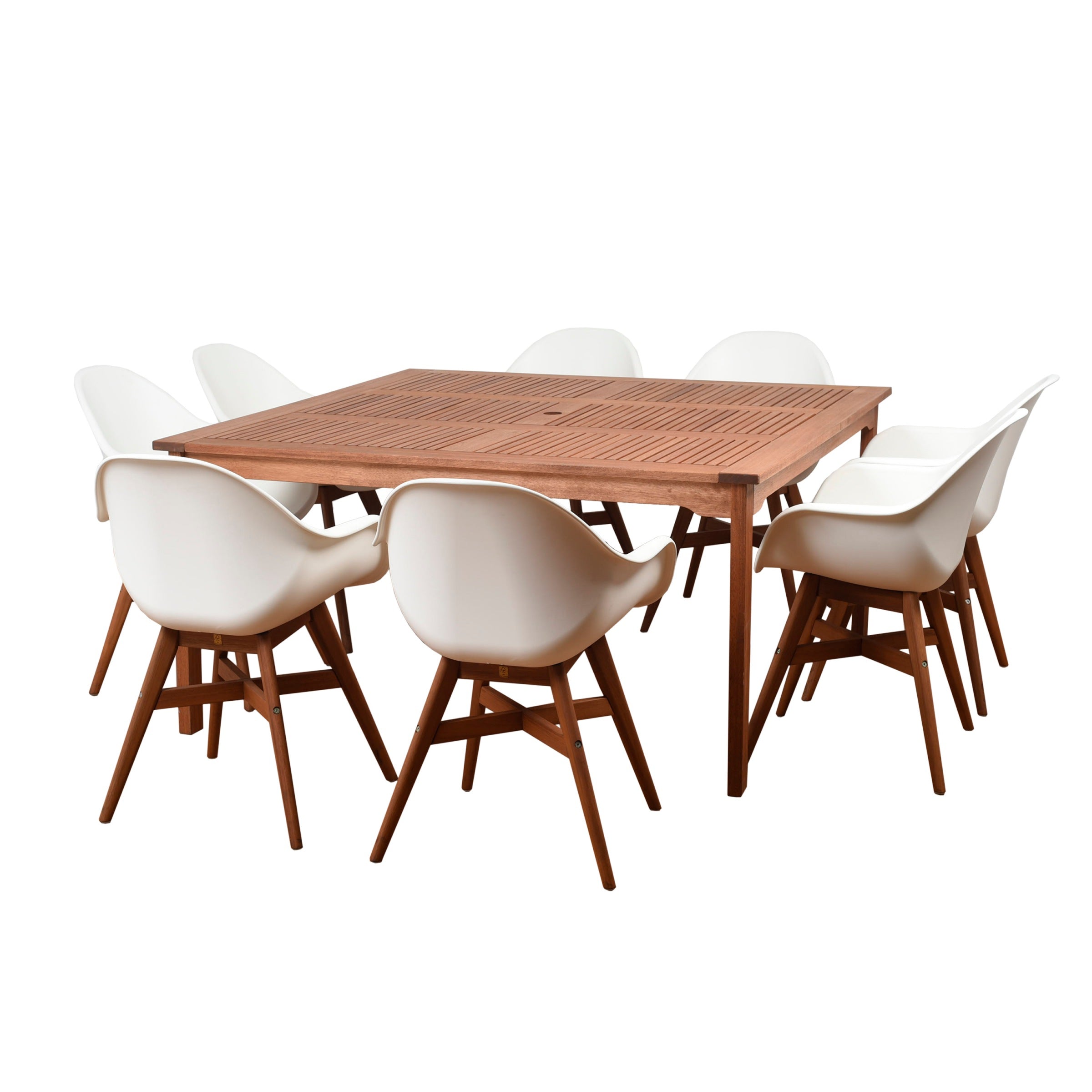 International Home Miami Amazonia Charlotte Deluxe 9 Piece Square Patio Dining Set