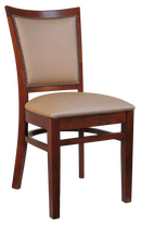 H&D Seating Fully Upholstered Window Back Wood Chair- Set of 2
