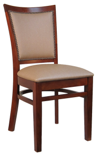 H&D Seating Fully Upholstered Window Back Wood Chair- Set of 2