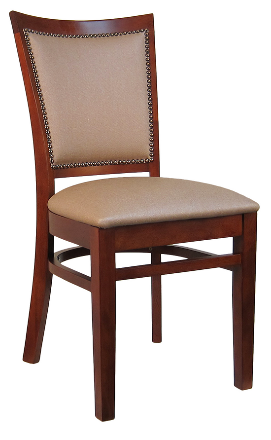 H&D Seating Fully Upholstered Window Back Wood Chair- Set of 2