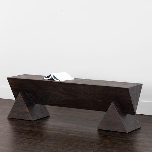 Sunpan Gregor Bench in Dark Brown / Rustic Oak