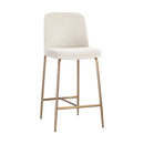 Sunpan Zeke Counter Stool Antique Brass in Bergen Ivory / Bergen Olive