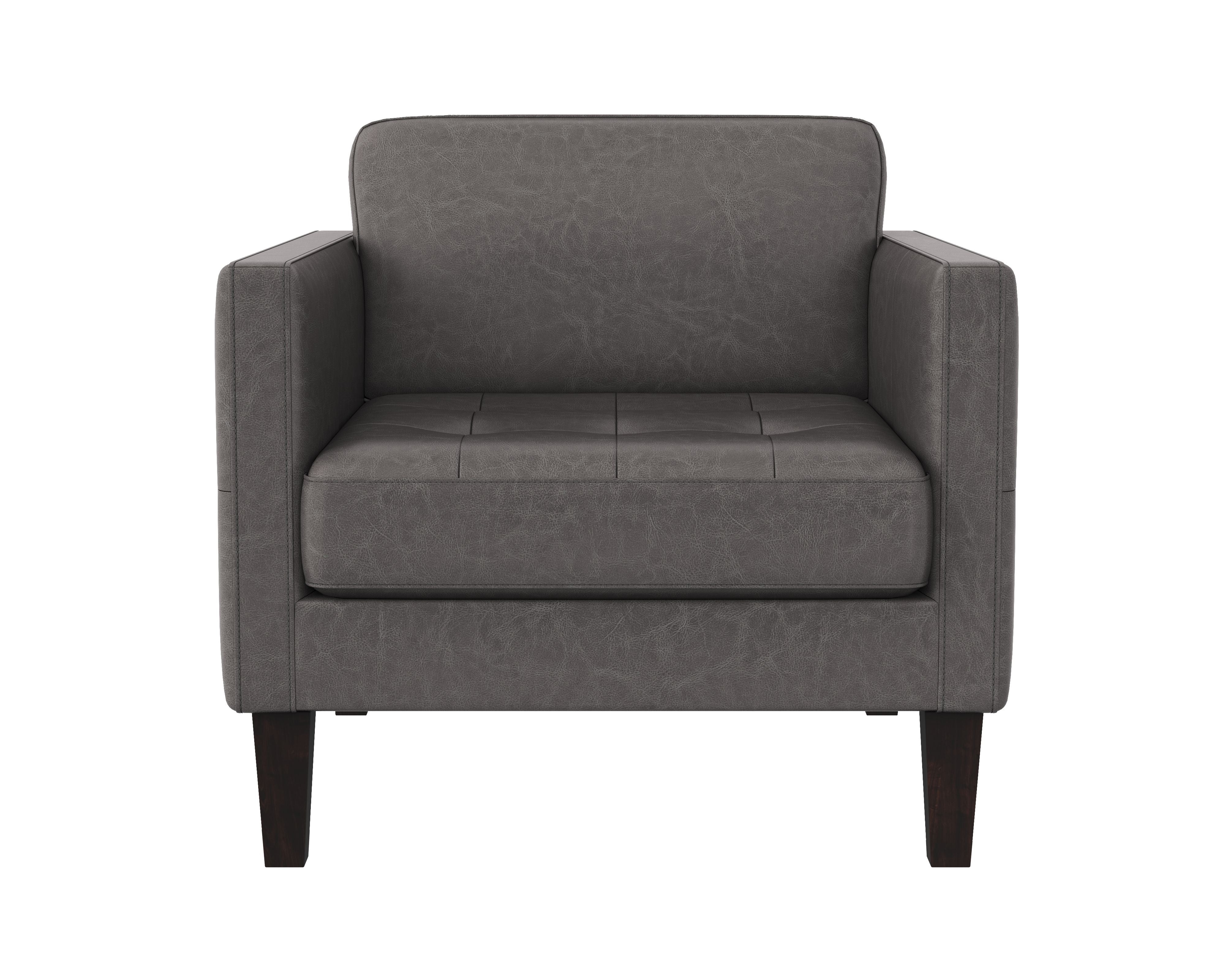 Sunpan Karmelo Armchair Cognac/Vintage Charcoal Leather