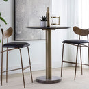 Sunpan Gibbons Barstool in Antique Brass - Charcoal Black Leather / Black - Bravo Portabella