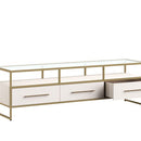 Sunpan Venice Media Console and Cabinet - Oyster Shagreen