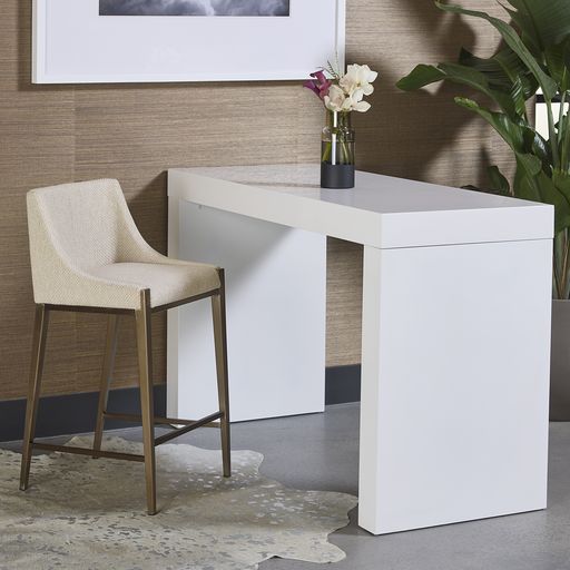 Sunpan Dionne Counter Stool in Monument Oatmeal / Monument Pebble