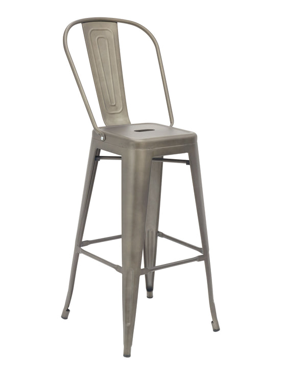 Florida Seating Industrial Barstool - Antique Bronze & White Wash