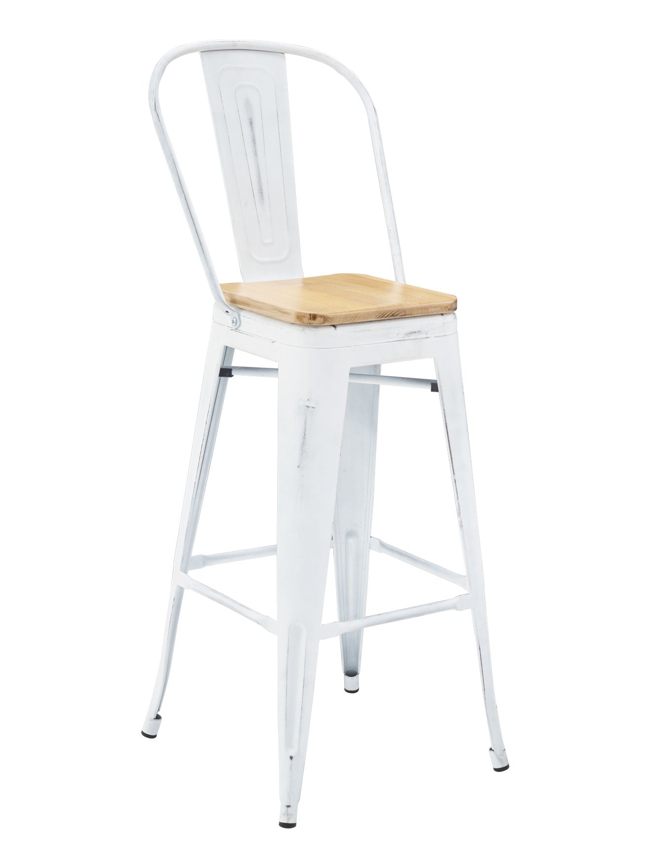Florida Seating Industrial Barstool - Antique Bronze & White Wash