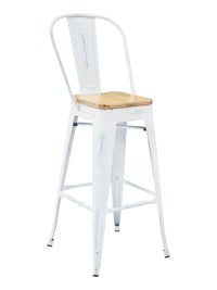 Florida Seating Industrial Barstool - Antique Bronze & White Wash
