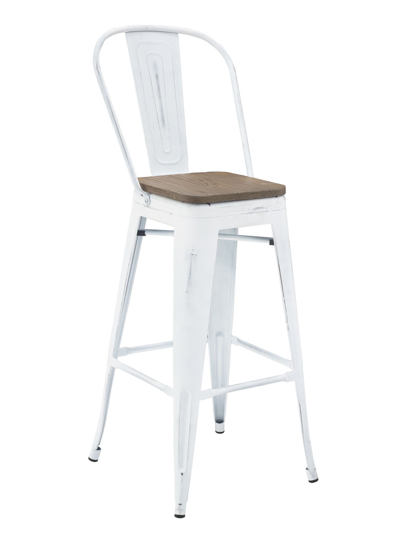 Florida Seating Industrial Barstool - Antique Bronze & White Wash