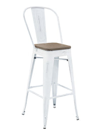 Florida Seating Industrial Barstool - Antique Bronze & White Wash