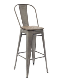 Florida Seating Industrial Barstool - Antique Bronze & White Wash