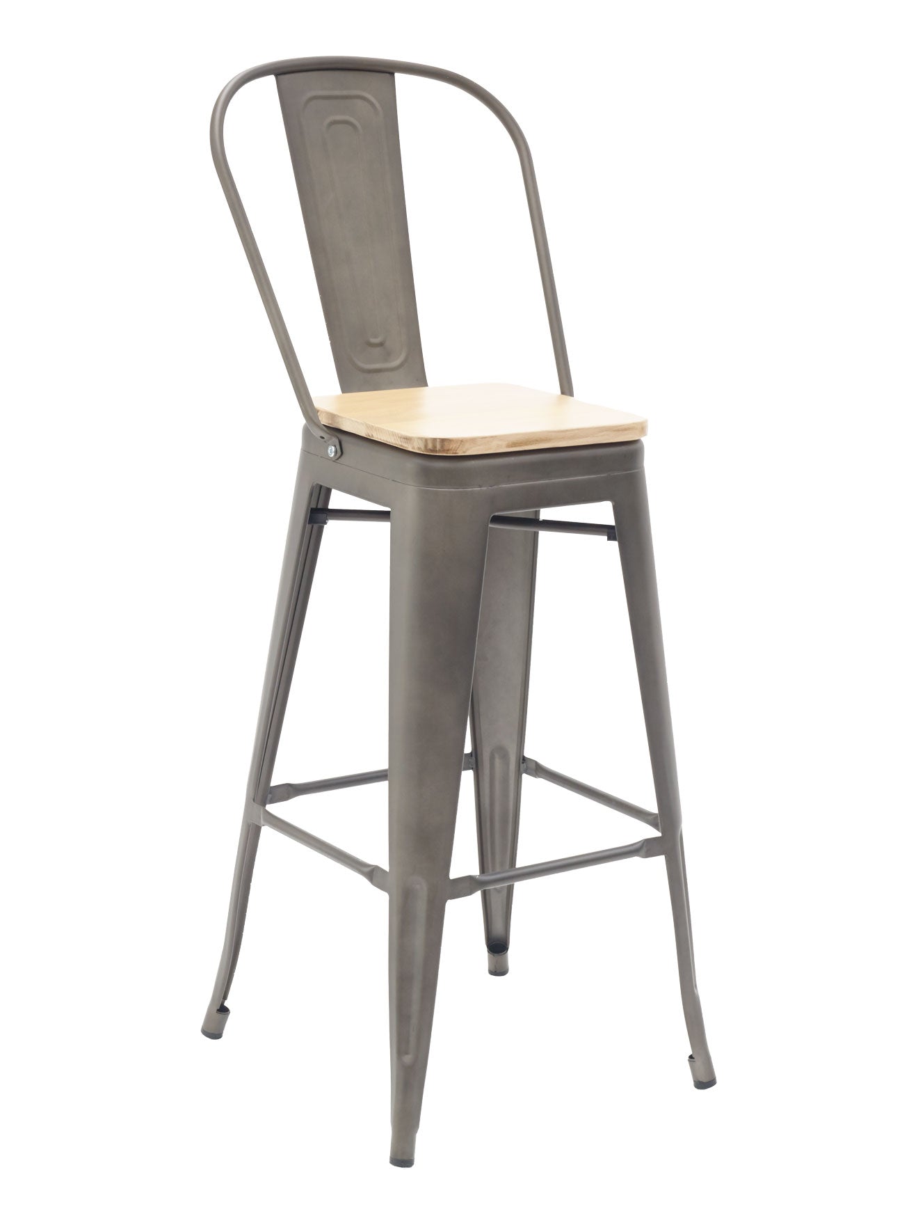 Florida Seating Industrial Barstool - Antique Bronze & White Wash