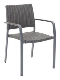 Florida Seating Aluminum Arm Chair with Gray Faux Teak Arms - AL-5725A