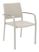Florida Seating Aluminum Arm Chair with Gray Faux Teak Arms - AL-5725A