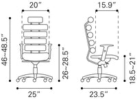 Zuo Modern Unico Office Chair in Black/White