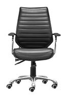 Zuo Modern Enterprise Low Back Office Chair Black/White/Espresso/Orange