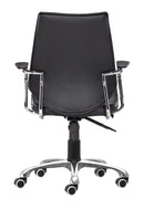 Zuo Modern Enterprise Low Back Office Chair Black/White/Espresso/Orange