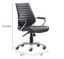 Zuo Modern Enterprise Low Back Office Chair Black/White/Espresso/Orange