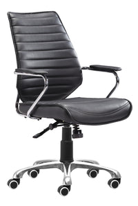 Zuo Modern Enterprise Low Back Office Chair Black/White/Espresso/Orange