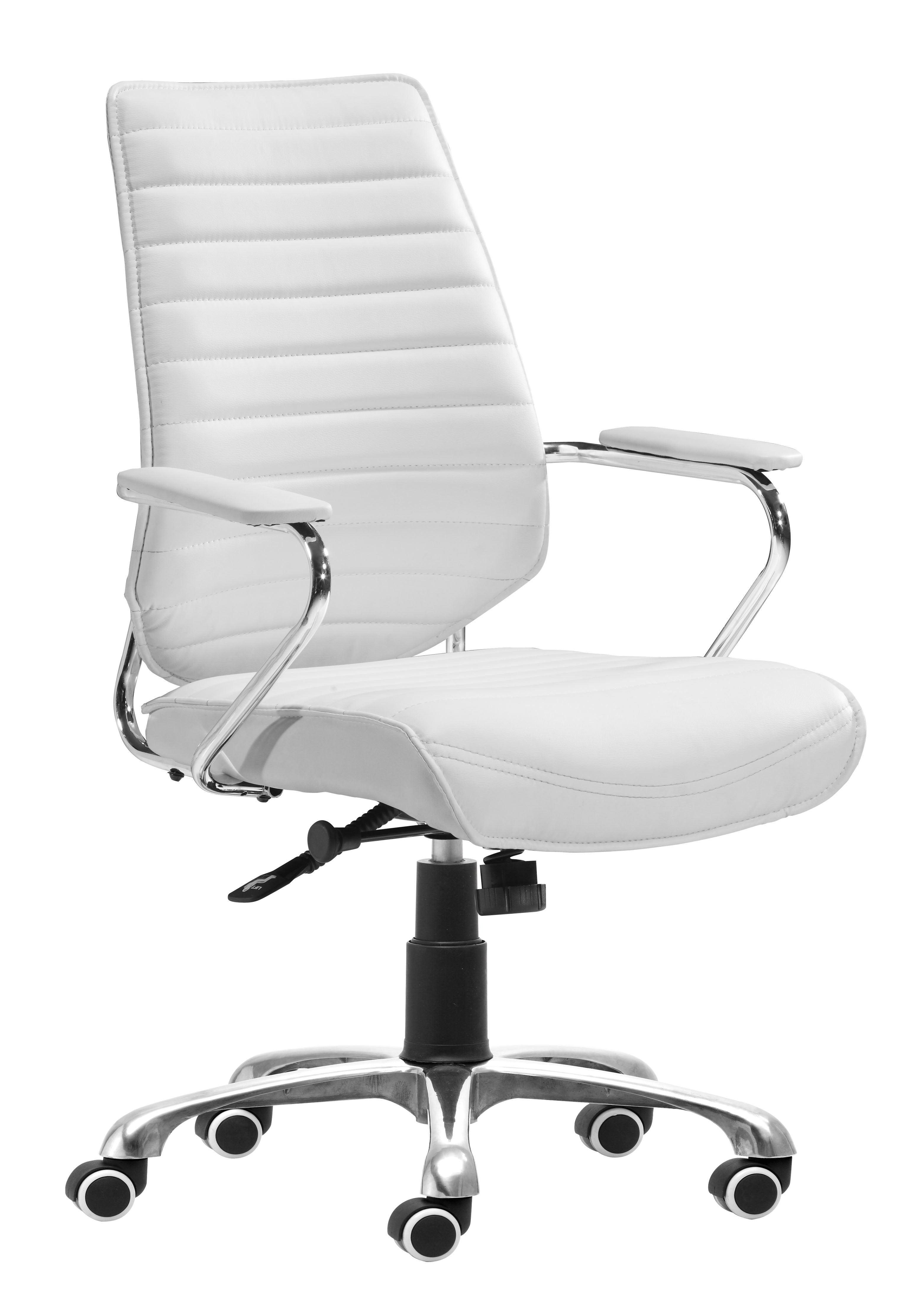 Zuo Modern Enterprise Low Back Office Chair Black/White/Espresso/Orange