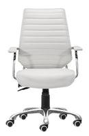 Zuo Modern Enterprise Low Back Office Chair Black/White/Espresso/Orange