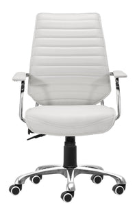 Zuo Modern Enterprise Low Back Office Chair Black/White/Espresso/Orange