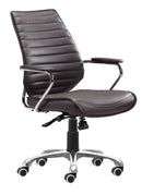 Zuo Modern Enterprise Low Back Office Chair Black/White/Espresso/Orange