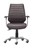 Zuo Modern Enterprise Low Back Office Chair Black/White/Espresso/Orange