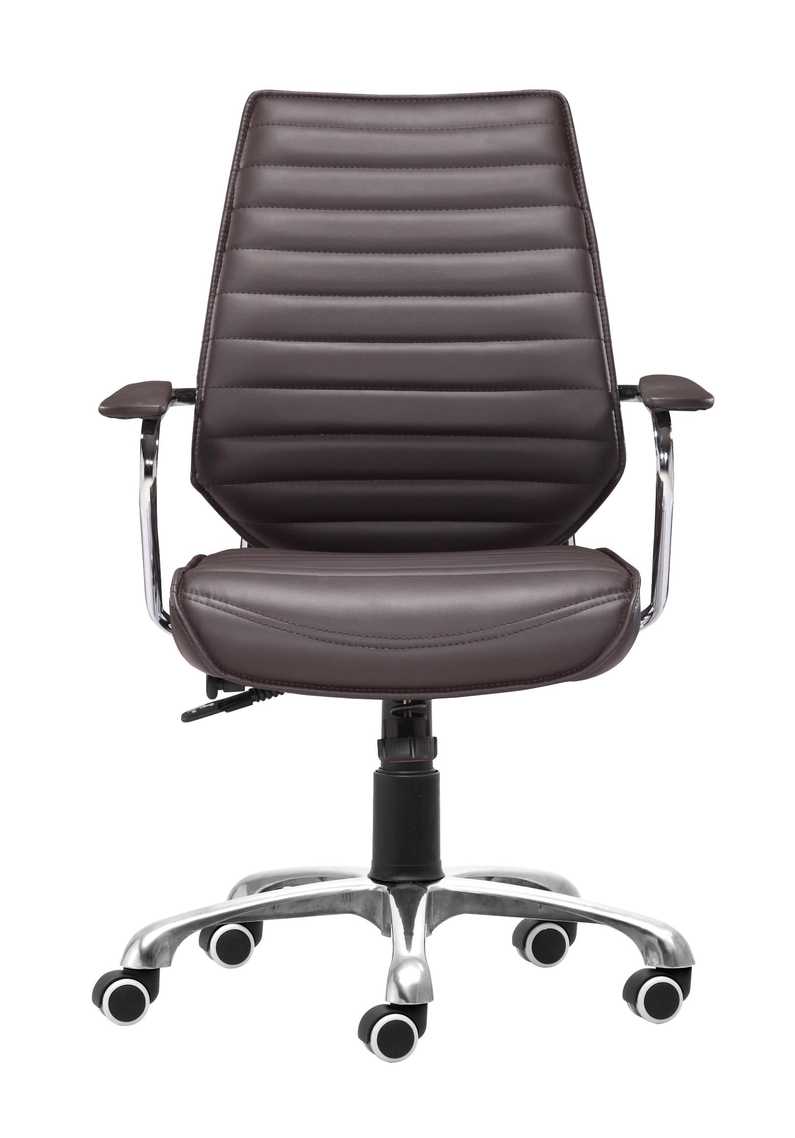 Zuo Modern Enterprise Low Back Office Chair Black/White/Espresso/Orange