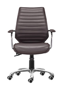 Zuo Modern Enterprise Low Back Office Chair Black/White/Espresso/Orange