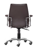 Zuo Modern Enterprise Low Back Office Chair Black/White/Espresso/Orange