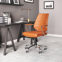 Zuo Modern Enterprise Low Back Office Chair Black/White/Espresso/Orange