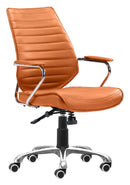 Zuo Modern Enterprise Low Back Office Chair Black/White/Espresso/Orange
