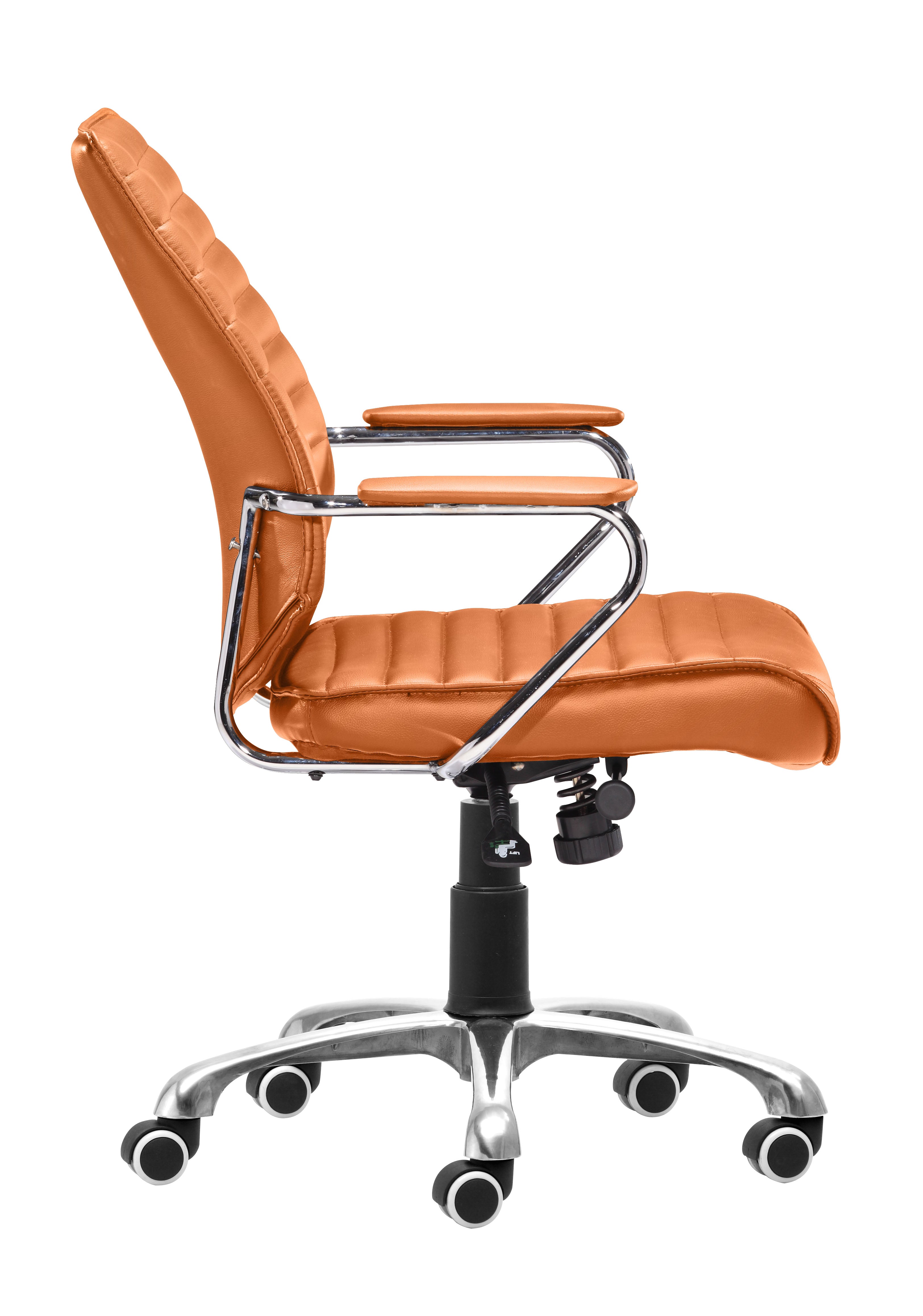 Zuo Modern Enterprise Low Back Office Chair Black/White/Espresso/Orange